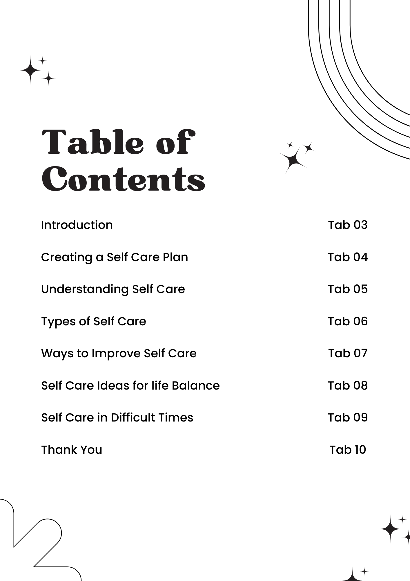 Self Care Activities Booklet